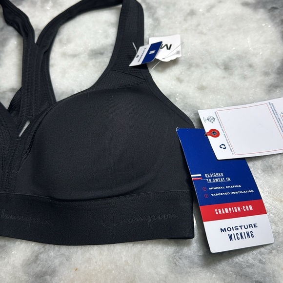 Champion Sports Bra, Curvy Bra, Moderate Support Bra Low Cut black Medium - Picture 2 of 7